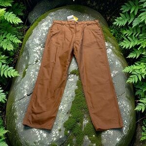 Eddie Bauer Pants Mens 40x32 Tan Brown Carpenter Workwear Relaxed Fit  New